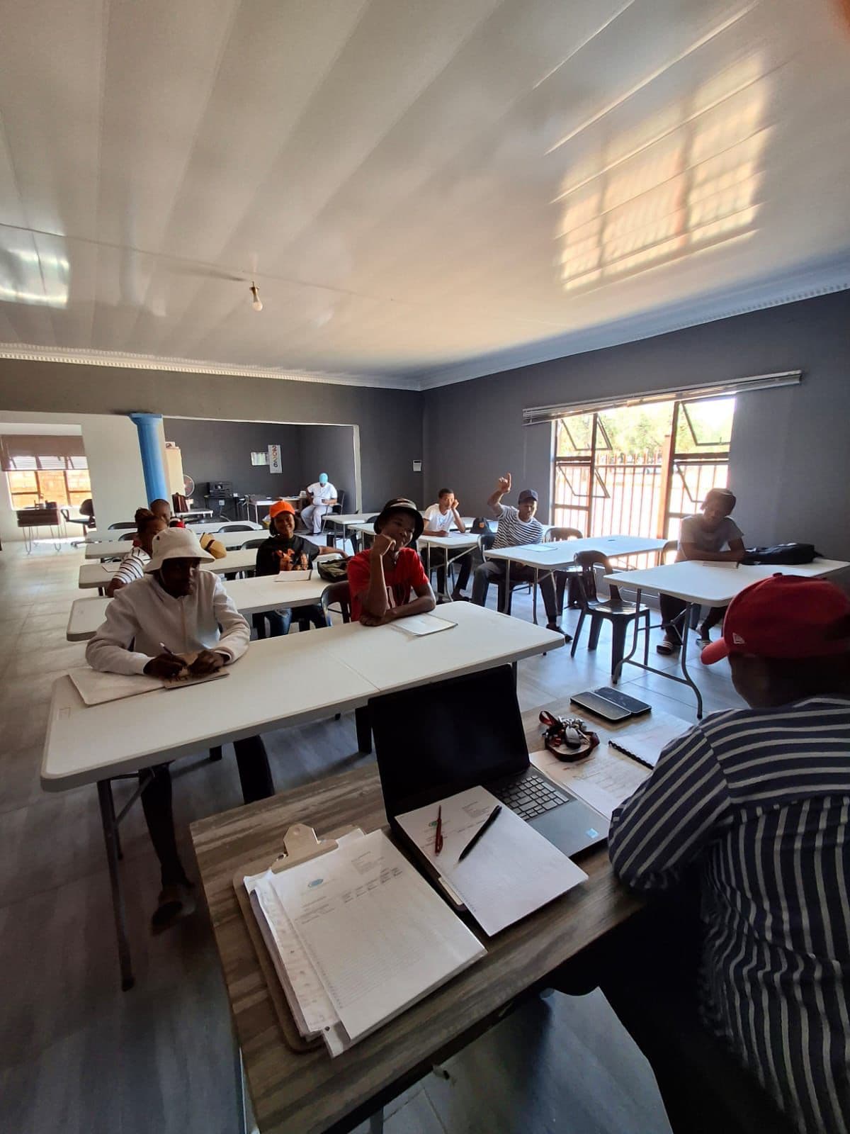 Students in classroom during security training session